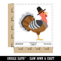 Cartoon Thanksgiving Turkey with Pilgrim Hat Waterproof Vinyl Phone Tablet Laptop Water Bottle Sticker Set - 5 Pack