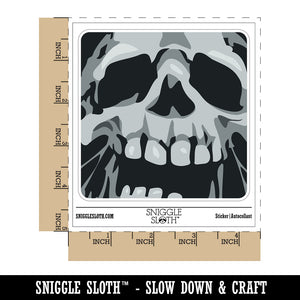 Negative Skull Spooky Bone Face Halloween Waterproof Vinyl Phone Tablet Laptop Water Bottle Sticker Set - 5 Pack