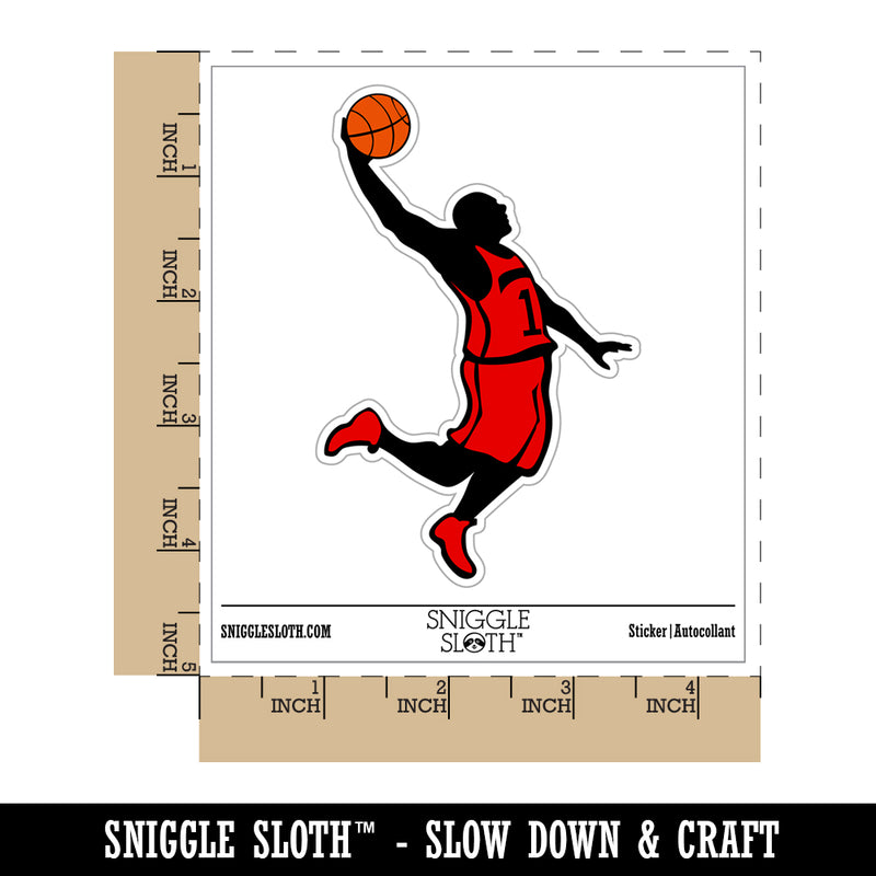 Basketball Player Slam Dunk Sports Waterproof Vinyl Phone Tablet Laptop Water Bottle Sticker Set - 5 Pack