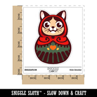 Cat Russian Nesting Doll Matroyshka Babushka Waterproof Vinyl Phone Tablet Laptop Water Bottle Sticker Set - 5 Pack