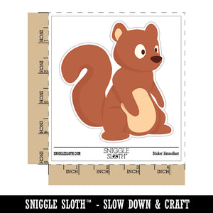 Sitting Squirrel Cartoon Critter Waterproof Vinyl Phone Tablet Laptop Water Bottle Sticker Set - 5 Pack