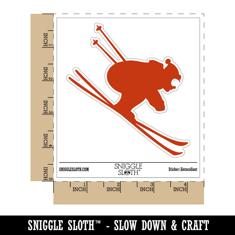 Skiing Ski Tuck Bully Bullet Stance Downhill Waterproof Vinyl Phone Tablet Laptop Water Bottle Sticker Set - 5 Pack