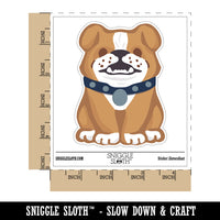 Smiling Bulldog Puppy Waterproof Vinyl Phone Tablet Laptop Water Bottle Sticker Set - 5 Pack