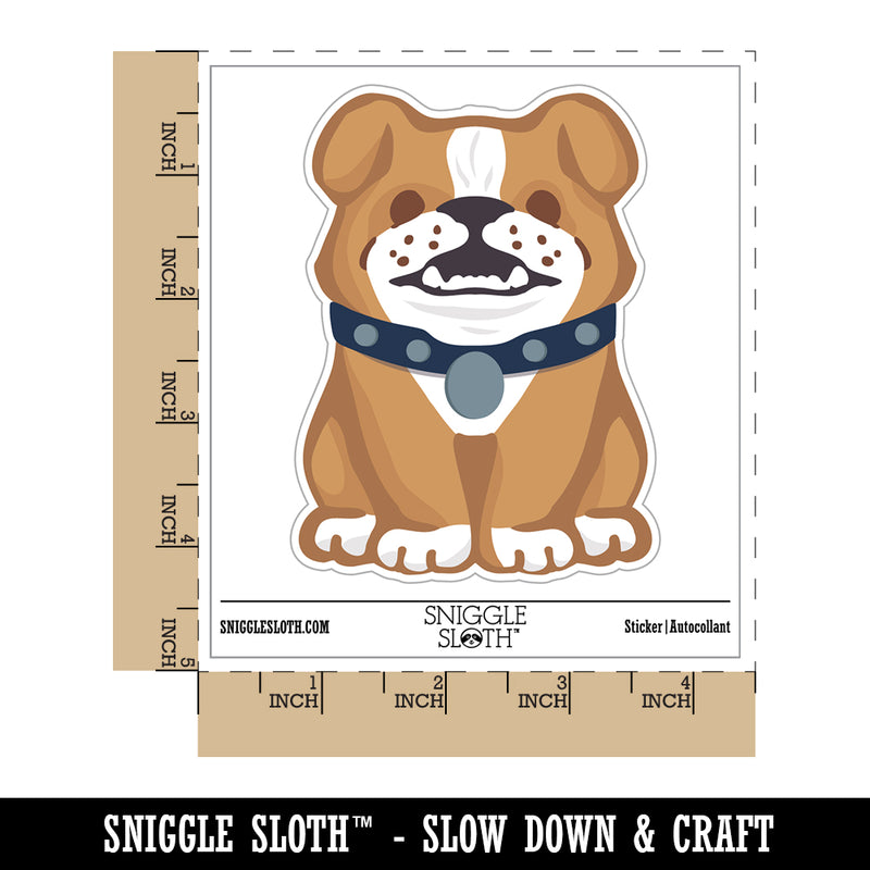 Smiling Bulldog Puppy Waterproof Vinyl Phone Tablet Laptop Water Bottle Sticker Set - 5 Pack