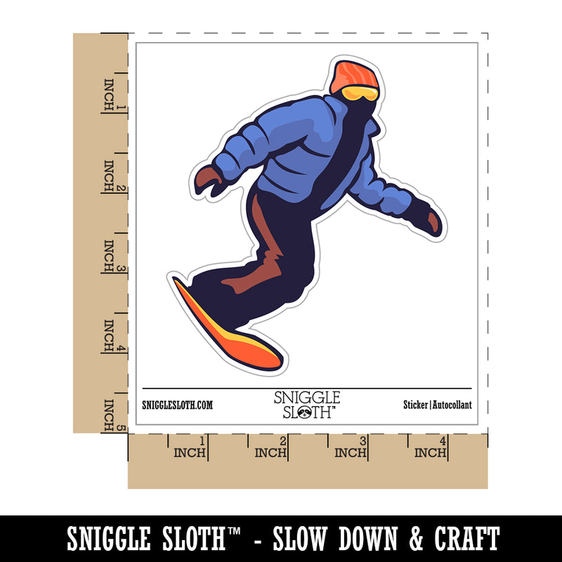 Snowboarder Carve Snow Waterproof Vinyl Phone Tablet Laptop Water Bottle Sticker Set - 5 Pack