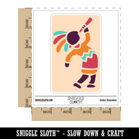 Southwestern Style Tribal Kokopelli Fertility God Waterproof Vinyl Phone Tablet Laptop Water Bottle Sticker Set - 5 Pack