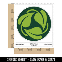 Three Leaves Circle Recycle Pattern Waterproof Vinyl Phone Tablet Laptop Water Bottle Sticker Set - 5 Pack