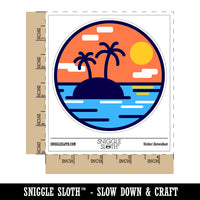 Deserted Island in Ocean Waterproof Vinyl Phone Tablet Laptop Water Bottle Sticker Set - 5 Pack