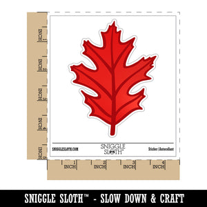 Red Oak Leaf Waterproof Vinyl Phone Tablet Laptop Water Bottle Sticker Set - 5 Pack