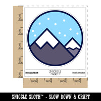 Snowy Mountainscape Waterproof Vinyl Phone Tablet Laptop Water Bottle Sticker Set - 5 Pack
