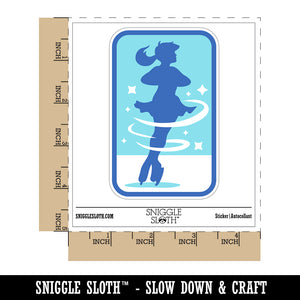 Spinning Jump Ice Figure Skating Skater Woman Waterproof Vinyl Phone Tablet Laptop Water Bottle Sticker Set - 5 Pack