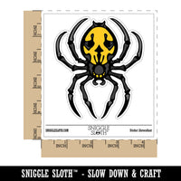 Spooky Spider with Skeleton Skull Markings Waterproof Vinyl Phone Tablet Laptop Water Bottle Sticker Set - 5 Pack