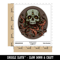 Cthulhu Skull Octopus Tentacles Eldritch Horror Waterproof Vinyl Phone Tablet Laptop Water Bottle Sticker Set - 5 Pack