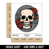 Skull and Roses Flowers Bones Waterproof Vinyl Phone Tablet Laptop Water Bottle Sticker Set - 5 Pack
