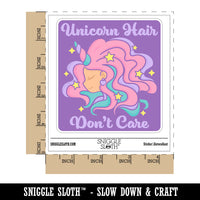 Unicorn Hair Don't Care Waterproof Vinyl Phone Tablet Laptop Water Bottle Sticker Set - 5 Pack