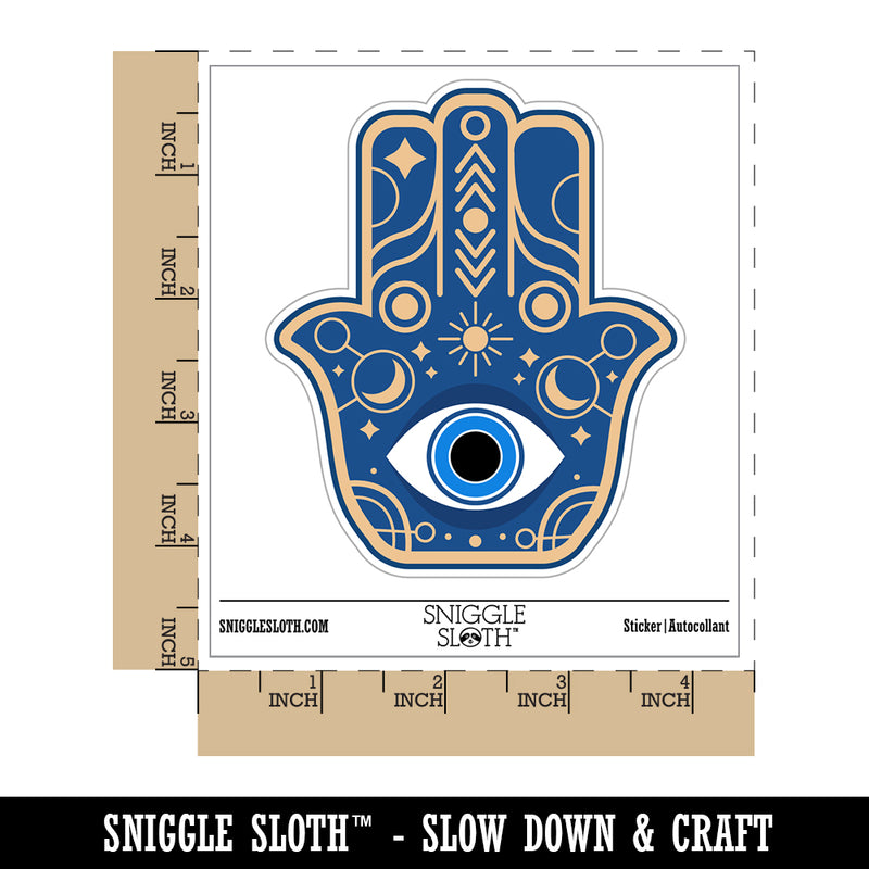 Hamsa Evil Eye Hand Ward Protection Symbol Charm Waterproof Vinyl Phone Tablet Laptop Water Bottle Sticker Set - 5 Pack