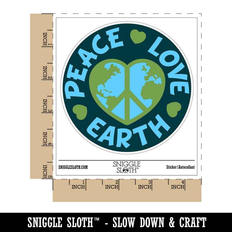 Peace Love Earth Waterproof Vinyl Phone Tablet Laptop Water Bottle Sticker Set - 5 Pack