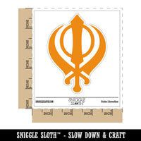 Sikh Khanda Indian Punjab Religious Symbol Waterproof Vinyl Phone Tablet Laptop Water Bottle Sticker Set - 5 Pack