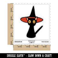 Spooked Cat in Witch Hat Halloween Waterproof Vinyl Phone Tablet Laptop Water Bottle Sticker Set - 5 Pack