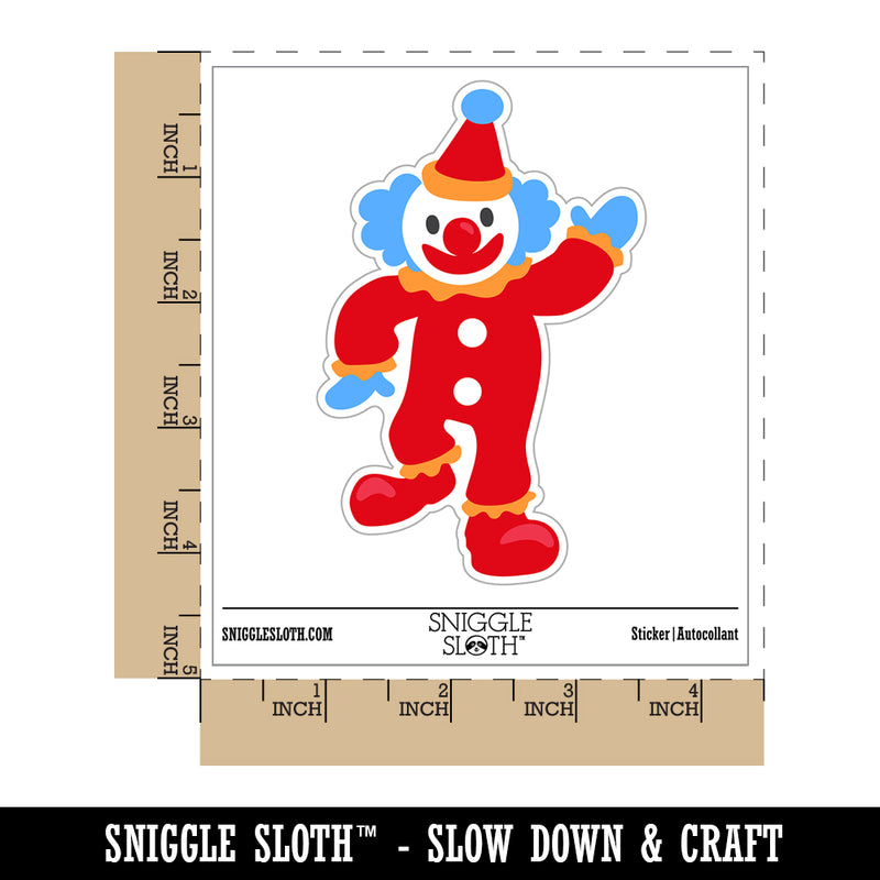 Waving Clown Circus Carnival Waterproof Vinyl Phone Tablet Laptop Water Bottle Sticker Set - 5 Pack