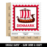 Denmark Travel Viking Ship Waterproof Vinyl Phone Tablet Laptop Water Bottle Sticker Set - 5 Pack