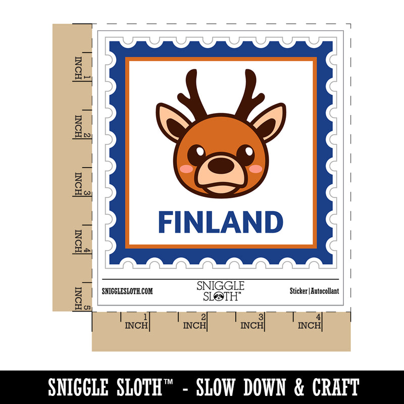 Finland Travel Reindeer Waterproof Vinyl Phone Tablet Laptop Water Bottle Sticker Set - 5 Pack