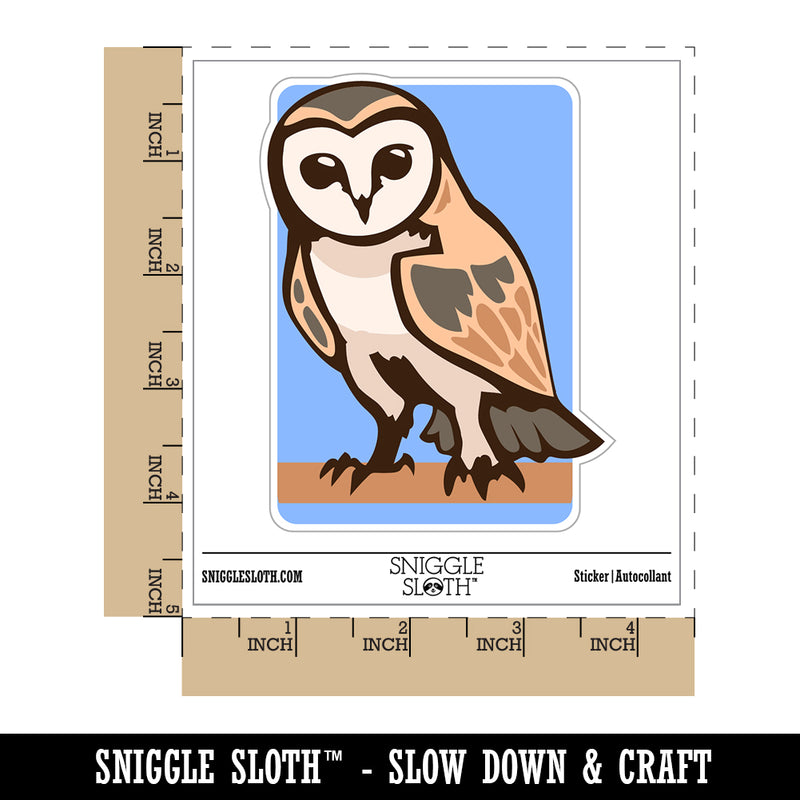 Inquisitive Barn Owl Waterproof Vinyl Phone Tablet Laptop Water Bottle Sticker Set - 5 Pack