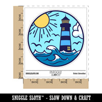 Lighthouse Sea Ocean Waves Waterproof Vinyl Phone Tablet Laptop Water Bottle Sticker Set - 5 Pack