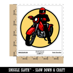 Biker on Motorcycle Waterproof Vinyl Phone Tablet Laptop Water Bottle Sticker Set - 5 Pack