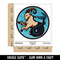 Capricorn Sea Goat Mythical Creature Waterproof Vinyl Phone Tablet Laptop Water Bottle Sticker Set - 5 Pack