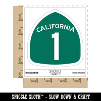 California Highway One Pacific Coast Sign Waterproof Vinyl Phone Tablet Laptop Water Bottle Sticker Set - 5 Pack