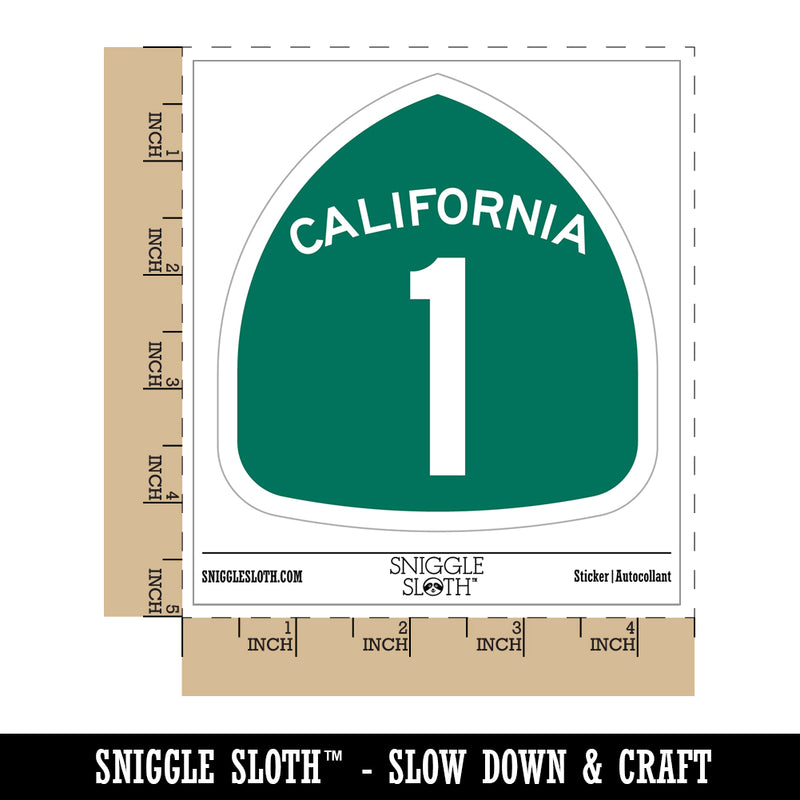 California Highway One Pacific Coast Sign Waterproof Vinyl Phone Tablet Laptop Water Bottle Sticker Set - 5 Pack