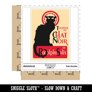 Chat Noir Black Cat Art Poster Waterproof Vinyl Phone Tablet Laptop Water Bottle Sticker Set - 5 Pack