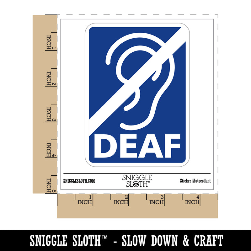 Deaf Hearing Loss Ear Waterproof Vinyl Phone Tablet Laptop Water Bottle Sticker Set - 5 Pack