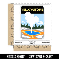 Destination Yellowstone National Park Waterproof Vinyl Phone Tablet Laptop Water Bottle Sticker Set - 5 Pack