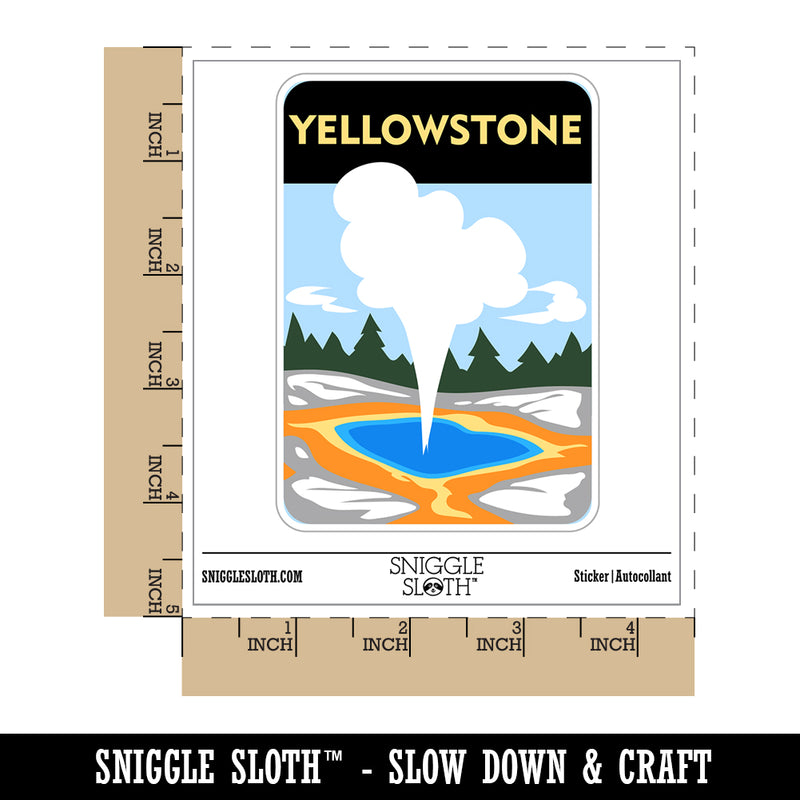 Destination Yellowstone National Park Waterproof Vinyl Phone Tablet Laptop Water Bottle Sticker Set - 5 Pack