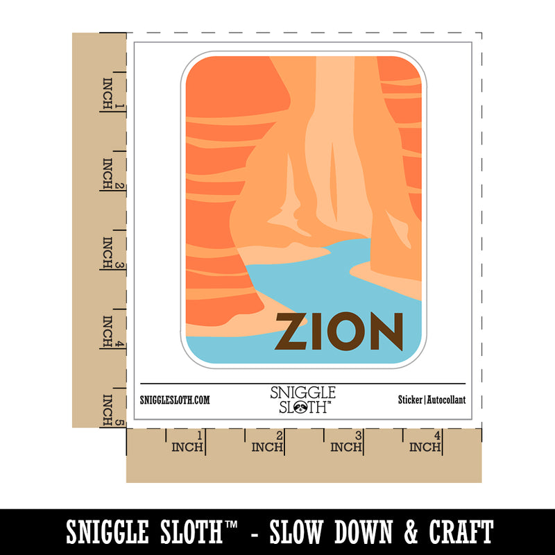 Destination Zion National Park Waterproof Vinyl Phone Tablet Laptop Water Bottle Sticker Set - 5 Pack