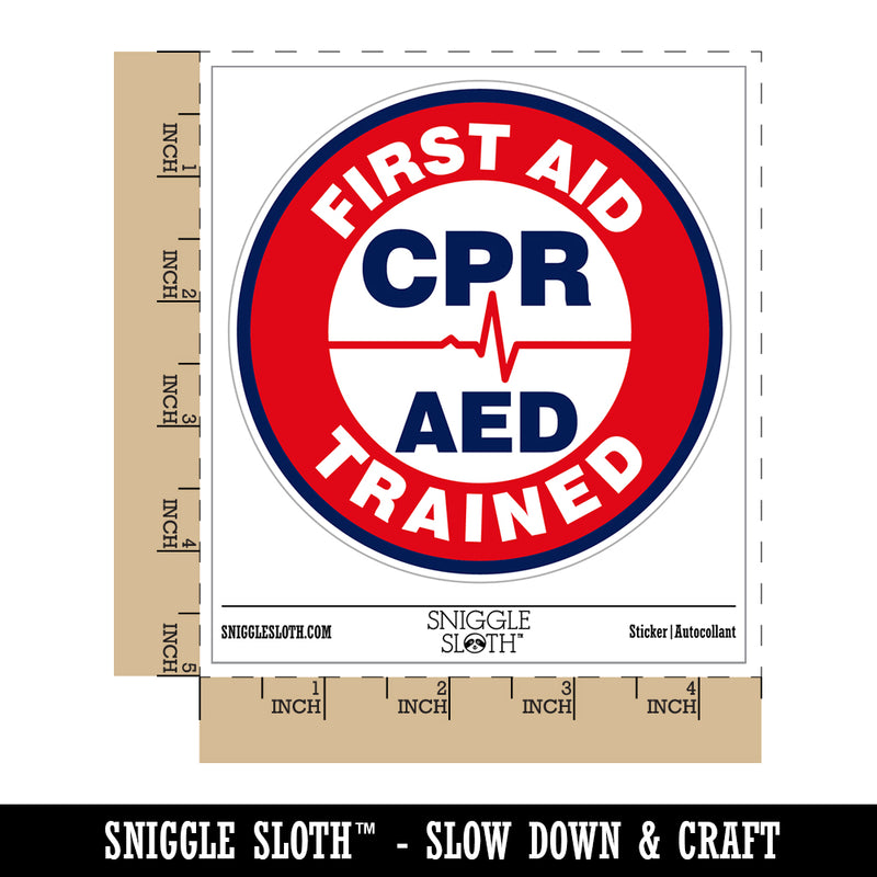 First Aid AED CPR Trained Waterproof Vinyl Phone Tablet Laptop Water Bottle Sticker Set - 5 Pack