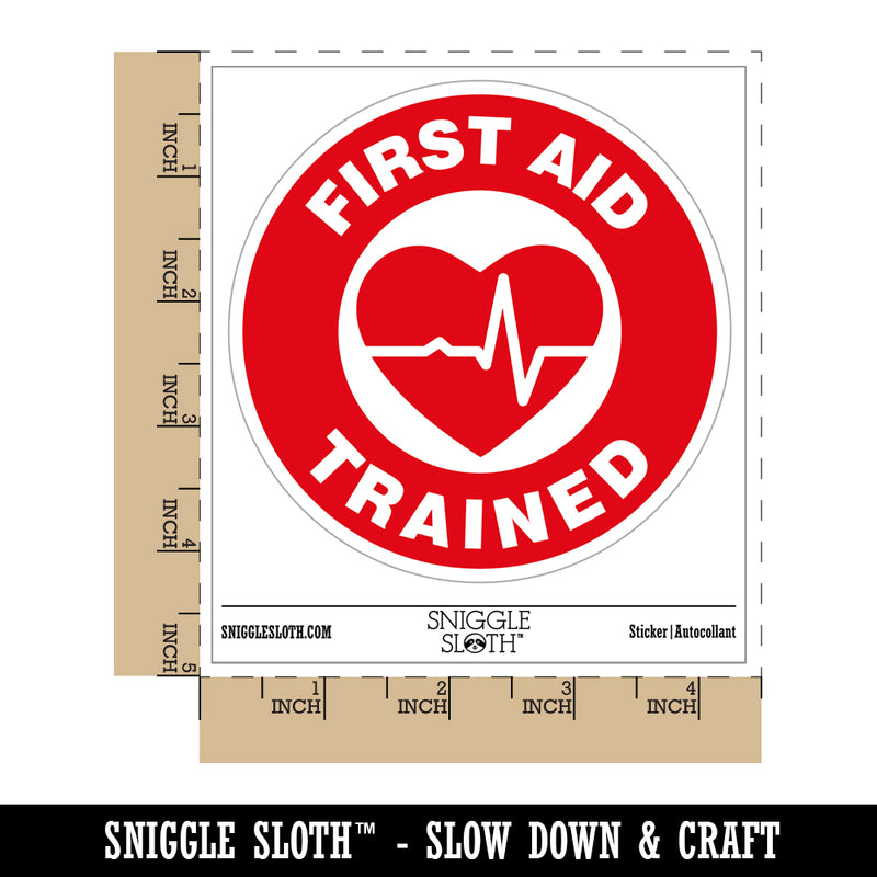 First Aid Trained EKG Heart Waterproof Vinyl Phone Tablet Laptop Water Bottle Sticker Set - 5 Pack