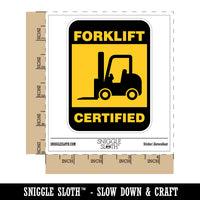 Forklift Certified Heavy Work Machine Operator Waterproof Vinyl Phone Tablet Laptop Water Bottle Sticker Set - 5 Pack