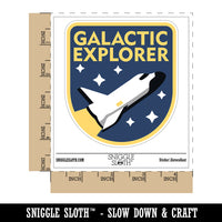 Galactic Explorer Space Ship Shuttle Stars Waterproof Vinyl Phone Tablet Laptop Water Bottle Sticker Set - 5 Pack