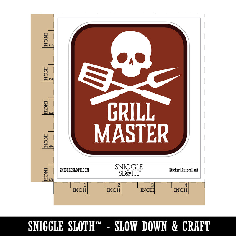 Grill Master BBQ Barbeque Skull Waterproof Vinyl Phone Tablet Laptop Water Bottle Sticker Set - 5 Pack