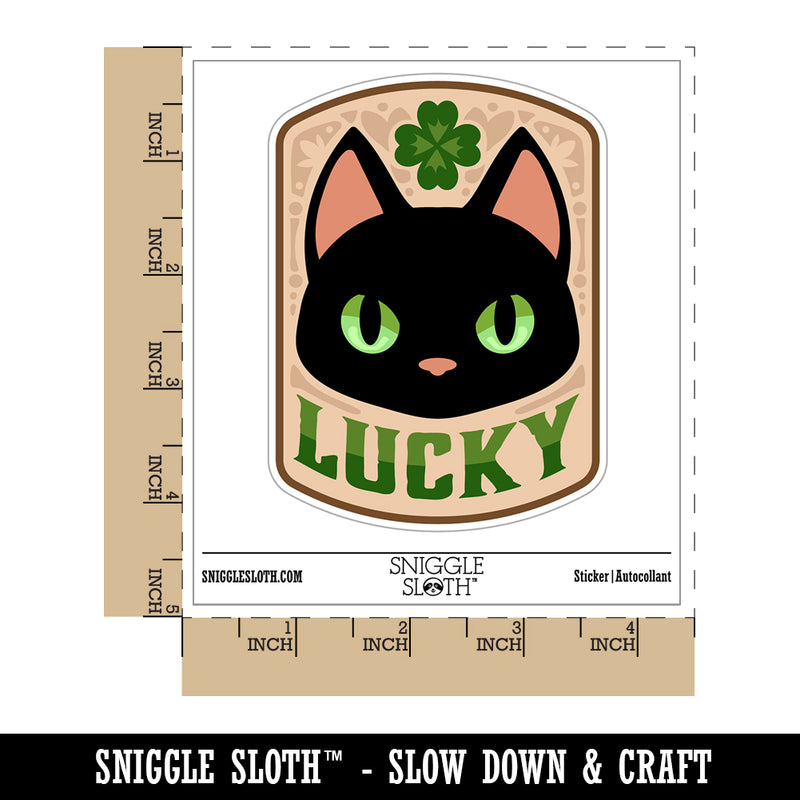 Lucky Black Cat with Clover Waterproof Vinyl Phone Tablet Laptop Water Bottle Sticker Set - 5 Pack