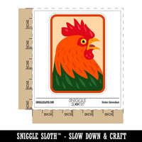 Rooster Chicken Portrait Waterproof Vinyl Phone Tablet Laptop Water Bottle Sticker Set - 5 Pack