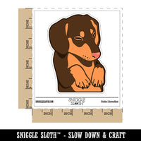 Sleeping Pocket Dachshund Puppy Dog Waterproof Vinyl Phone Tablet Laptop Water Bottle Sticker Set - 5 Pack