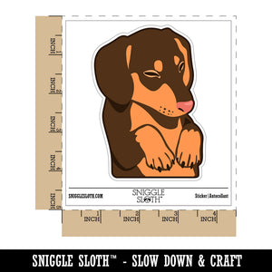 Sleeping Pocket Dachshund Puppy Dog Waterproof Vinyl Phone Tablet Laptop Water Bottle Sticker Set - 5 Pack