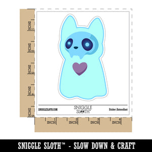 Spooky Ghost Cat Skull Heart Waterproof Vinyl Phone Tablet Laptop Water Bottle Sticker Set - 5 Pack