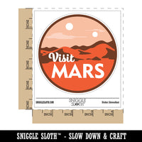 Visit Mars Science Fiction Destination Waterproof Vinyl Phone Tablet Laptop Water Bottle Sticker Set - 5 Pack