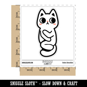 Shy Pocket Cat Hiding Waterproof Vinyl Phone Tablet Laptop Water Bottle Sticker Set - 5 Pack