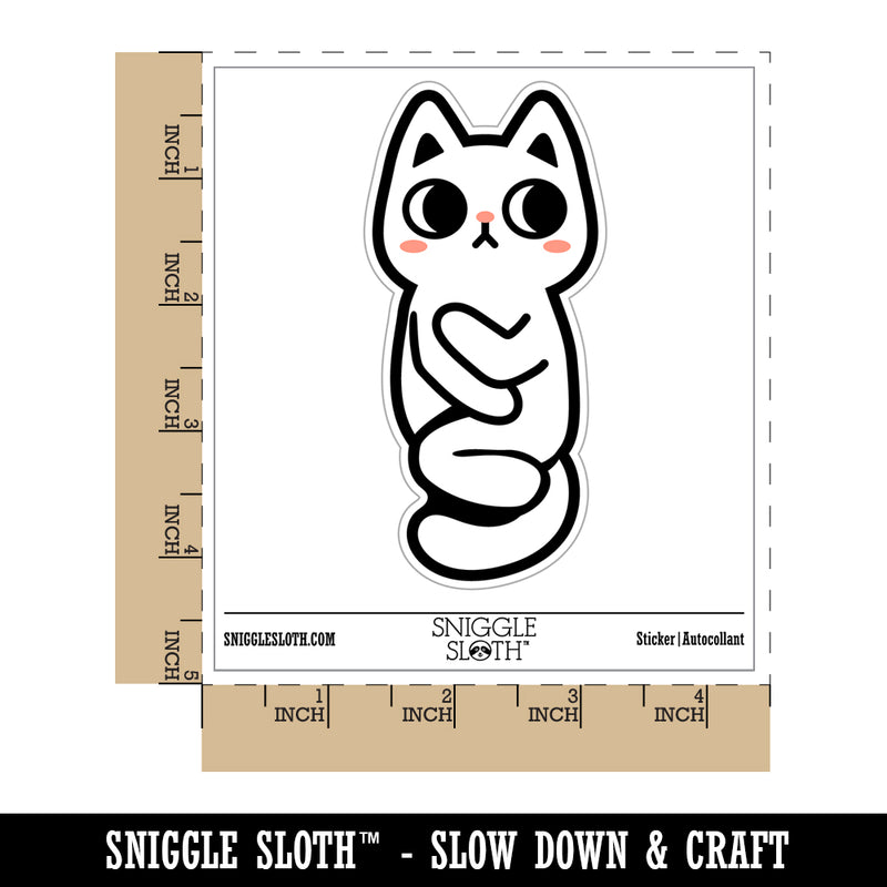Shy Pocket Cat Hiding Waterproof Vinyl Phone Tablet Laptop Water Bottle Sticker Set - 5 Pack